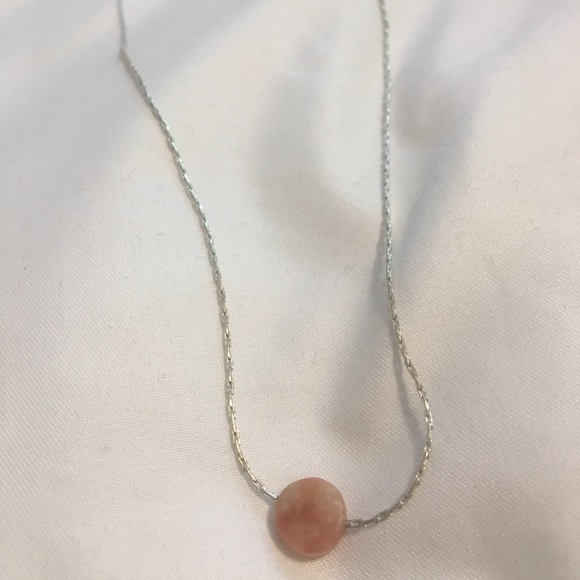 Gorgeous Handmade Peach Stone Dainty Necklace - Picture 5 of 6